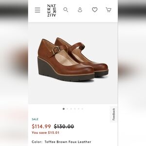 NWOT Naturalizer SOUL Mary Jane Wedge Pumps 7 Wide